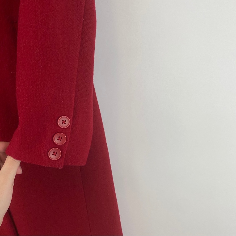 Gap Wool Blend Red Button Down Coat - image 4